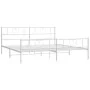 Metal bed frame with headboard and footboard white 193x203 cm by , Beds and slatted bases - Ref: Foro24-355536, Price: 129,68...