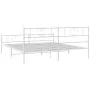 Metal bed frame with headboard and footboard white 193x203 cm by , Beds and slatted bases - Ref: Foro24-355536, Price: 129,68...