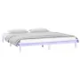 Bed frame with LED solid white wood 160x200 cm by , Beds and slatted bases - Ref: Foro24-820617, Price: 125,16 €, Discount: %