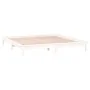 Bed frame with LED solid white wood 160x200 cm by , Beds and slatted bases - Ref: Foro24-820617, Price: 125,16 €, Discount: %