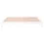 Bed frame with LED solid white wood 160x200 cm by , Beds and slatted bases - Ref: Foro24-820617, Price: 125,16 €, Discount: %
