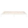 Bed frame with LED solid white wood 160x200 cm by , Beds and slatted bases - Ref: Foro24-820617, Price: 125,16 €, Discount: %