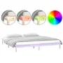 Bed frame with LED solid wood 120x200 cm by , Beds and slatted bases - Ref: Foro24-820601, Price: 91,52 €, Discount: %