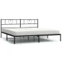 Bed frame with black metal headboard 193x203 cm by , Beds and slatted bases - Ref: Foro24-355469, Price: 106,06 €, Discount: %