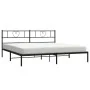 Bed frame with black metal headboard 193x203 cm by , Beds and slatted bases - Ref: Foro24-355469, Price: 106,06 €, Discount: %