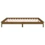 Bed frame with LED solid wood honey brown 160x200 cm by , Beds and slatted bases - Ref: Foro24-820619, Price: 118,42 €, Disco...