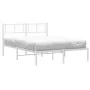 Metal bed frame with white headboard 140x190 cm by , Beds and slatted bases - Ref: Foro24-372228, Price: 91,22 €, Discount: %