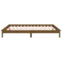 Bed frame with LED solid wood honey brown 200x200 cm by , Beds and slatted bases - Ref: Foro24-820629, Price: 120,82 €, Disco...