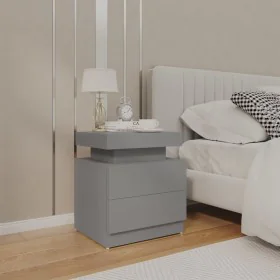 Gray engineered wood bedside table 45x35x52 cm by vidaXL, Nightstands - Ref: Foro24-326851, Price: 106,02 €, Discount: %