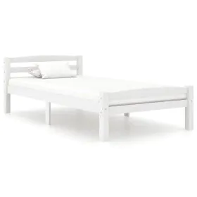 Estructura de cama de madera maciza de pino blanca 100x200 cm de vidaXL, Camas y somieres - Ref: Foro24-322069, Precio: 142,9...