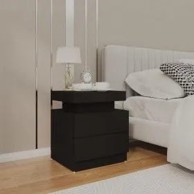 Black chipboard bedside table 45x35x52 cm by vidaXL, Nightstands - Ref: Foro24-326850, Price: 93,15 €, Discount: %