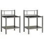 Bedside tables 2 units metal and glass gray and black by vidaXL, Nightstands - Ref: Foro24-325093, Price: 43,41 €, Discount: %