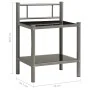 Bedside tables 2 units metal and glass gray and black by vidaXL, Nightstands - Ref: Foro24-325093, Price: 43,41 €, Discount: %