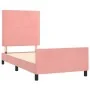 Estructura de cama con cabecero de terciopelo rosa 90x190 cm de , Camas y somieres - Ref: Foro24-3125671, Precio: 144,66 €, D...
