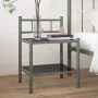 Gray and black metal and glass bedside table 45x34.5x60.5 cm by vidaXL, Nightstands - Ref: Foro24-325089, Price: 27,79 €, Dis...