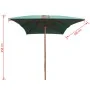 Parasol with green wooden pole 200x300 cm by vidaXL, Umbrellas - Ref: Foro24-42959, Price: 229,45 €, Discount: %