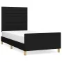 Bed frame with black fabric headboard 100x200 cm by , Beds and slatted bases - Ref: Foro24-3125116, Price: 123,15 €, Discount: %