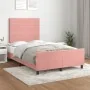 Pink velvet bed frame with headboard 120x200 cm by , Beds and slatted bases - Ref: Foro24-3125811, Price: 173,09 €, Discount: %