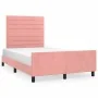 Pink velvet bed frame with headboard 120x200 cm by , Beds and slatted bases - Ref: Foro24-3125811, Price: 173,09 €, Discount: %