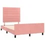 Pink velvet bed frame with headboard 120x200 cm by , Beds and slatted bases - Ref: Foro24-3125811, Price: 173,09 €, Discount: %