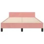 Pink velvet bed frame with headboard 120x200 cm by , Beds and slatted bases - Ref: Foro24-3125811, Price: 173,09 €, Discount: %
