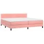 Box spring bed with mattress and LED pink velvet 200x200 cm by , Beds and slatted bases - Ref: Foro24-3134488, Price: 526,59 ...