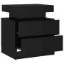 Glossy black engineered wood bedside table 45x35x52 cm by vidaXL, Nightstands - Ref: Foro24-326856, Price: 100,31 €, Discount: %