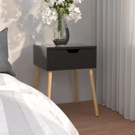 Glossy black engineered wood bedside table 40x40x56 cm by vidaXL, Nightstands - Ref: Foro24-326809, Price: 55,04 €, Discount: %