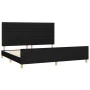 Estructura de cama con cabecero de tela negro 200x200 cm de , Camas y somieres - Ref: Foro24-3125164, Precio: 240,09 €, Descu...