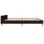 Estructura de cama con cabecero de tela negro 200x200 cm de , Camas y somieres - Ref: Foro24-3125164, Precio: 240,09 €, Descu...