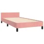 Pink velvet bed frame with headboard 90x200 cm by , Beds and slatted bases - Ref: Foro24-3125799, Price: 153,31 €, Discount: %