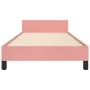 Pink velvet bed frame with headboard 90x200 cm by , Beds and slatted bases - Ref: Foro24-3125799, Price: 153,31 €, Discount: %