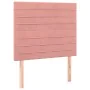 Pink velvet bed frame with headboard 90x200 cm by , Beds and slatted bases - Ref: Foro24-3125799, Price: 153,31 €, Discount: %