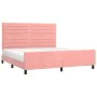 Pink velvet bed frame with headboard 180x200 cm by , Beds and slatted bases - Ref: Foro24-3125835, Price: 206,03 €, Discount: %