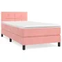 Box spring bed with pink velvet mattress 90x190 cm by , Beds and slatted bases - Ref: Foro24-3141280, Price: 310,76 €, Discou...