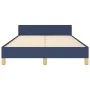 Bed frame with blue fabric headboard 120x200 cm by , Beds and slatted bases - Ref: Foro24-3125128, Price: 170,71 €, Discount: %