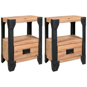 Bedside tables 2 pcs solid acacia wood and steel 40x30x54 cm by vidaXL, Nightstands - Ref: Foro24-279100, Price: 167,59 €, Di...