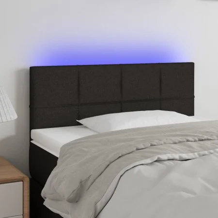 Black fabric headboard with LED 80x5x78/88 cm by , Headboards and footboards - Ref: Foro24-3121588, Price: 42,37 €, Discount: %