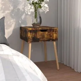 Smoked oak engineered wood bedside table 40x40x56 cm by vidaXL, Nightstands - Ref: Foro24-326811, Price: 41,56 €, Discount: %