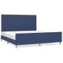 Bed frame with blue fabric headboard 160x200 cm by , Beds and slatted bases - Ref: Foro24-3125152, Price: 216,89 €, Discount: %