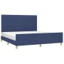 Bed frame with blue fabric headboard 160x200 cm by , Beds and slatted bases - Ref: Foro24-3125152, Price: 216,89 €, Discount: %