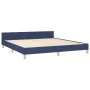 Bettgestell mit blauem Stoffkopfteil 160x200 cm von , Betten und Lattenroste - Ref: Foro24-3125152, Preis: 219,78 €, Rabatt: %