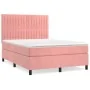 Box spring bed with pink velvet mattress 140x190 cm by , Beds and slatted bases - Ref: Foro24-3143144, Price: 504,44 €, Disco...