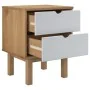 OTTA pine wood brown and white bedside table 45x39x57 cm by vidaXL, Nightstands - Ref: Foro24-348578, Price: 63,92 €, Discoun...