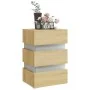 Bedside table LED light Sonoma engineered wood 45x35x67 cm by vidaXL, Nightstands - Ref: Foro24-326843, Price: 119,56 €, Disc...