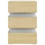 Bedside table LED light Sonoma engineered wood 45x35x67 cm by vidaXL, Nightstands - Ref: Foro24-326843, Price: 119,56 €, Disc...