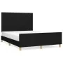 Bed frame with black fabric headboard 140x190 cm by , Beds and slatted bases - Ref: Foro24-3125213, Price: 205,17 €, Discount: %