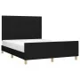 Bed frame with black fabric headboard 140x190 cm by , Beds and slatted bases - Ref: Foro24-3125213, Price: 205,17 €, Discount: %