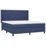 Box spring bed with blue fabric mattress 160x200 cm by , Beds and slatted bases - Ref: Foro24-3131527, Price: 545,72 €, Disco...