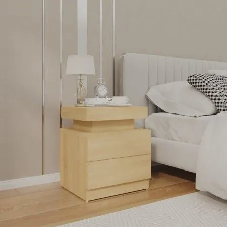 Engineered wood nightstand in Sonoma oak, measuring 45x35x52 cm. by vidaXL, Nightstands - Ref: Foro24-326852, Price: 85,63 €,...